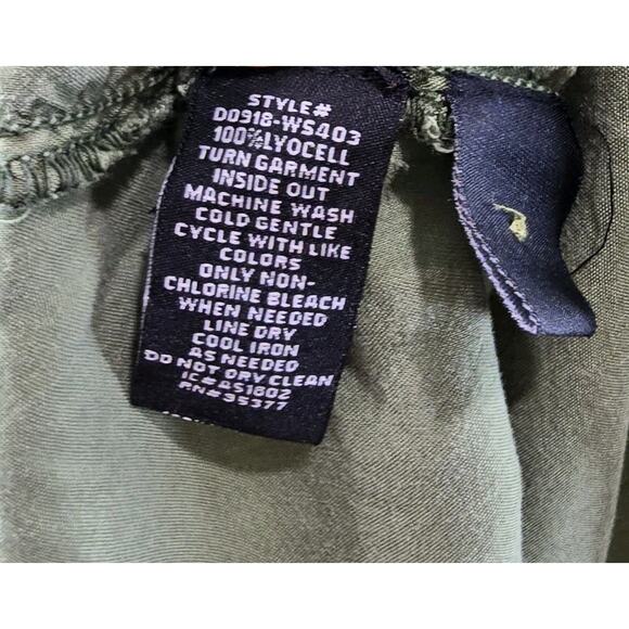 Anthropologie Dress Womens Small Green Tencel Button Mini Long Cut Out Knot - Picture 9 of 14